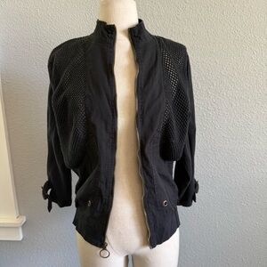 XCVI Sophia Poplin Stretch Jacket Size Small NWT Zip Up Cotton Blend 3/4 Sleeve